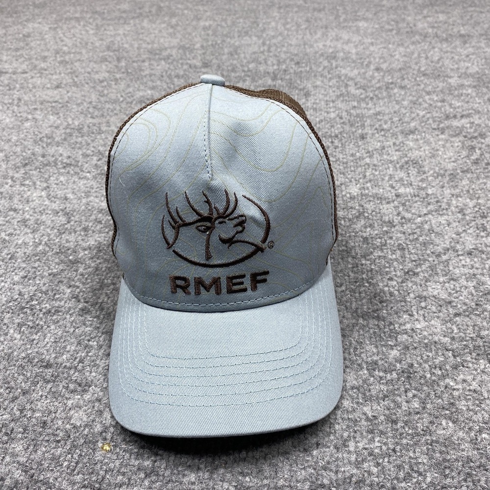 RMEF Hat Cap Snap Back Mens One Size Blue Trucker Mesh Adjustable Outdoor